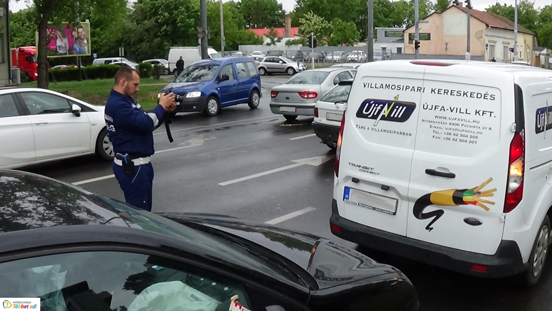 Ráfutásos baleset a Szent István utcán