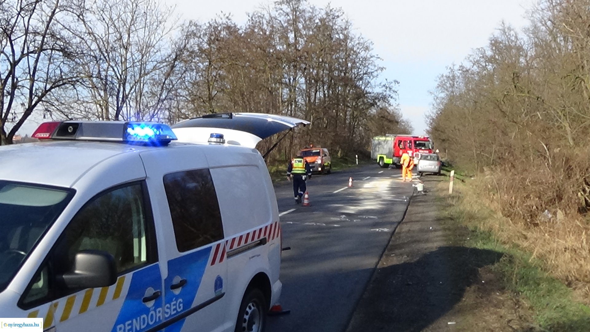 Ráfutásos baleset Nyíregyháza és Nagykálló között