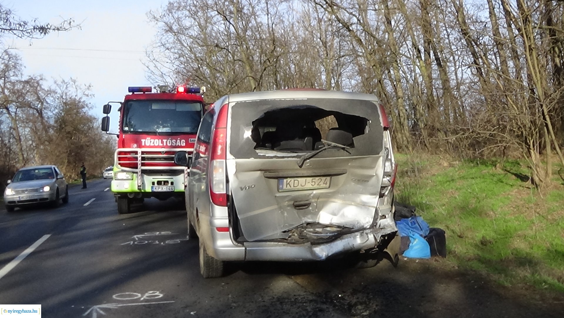 Ráfutásos baleset Nyíregyháza és Nagykálló között