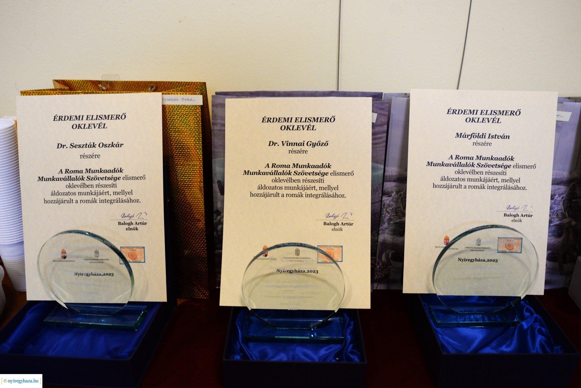 Roma Munkaadók és Munkavállalók Szövetségének díjátadója