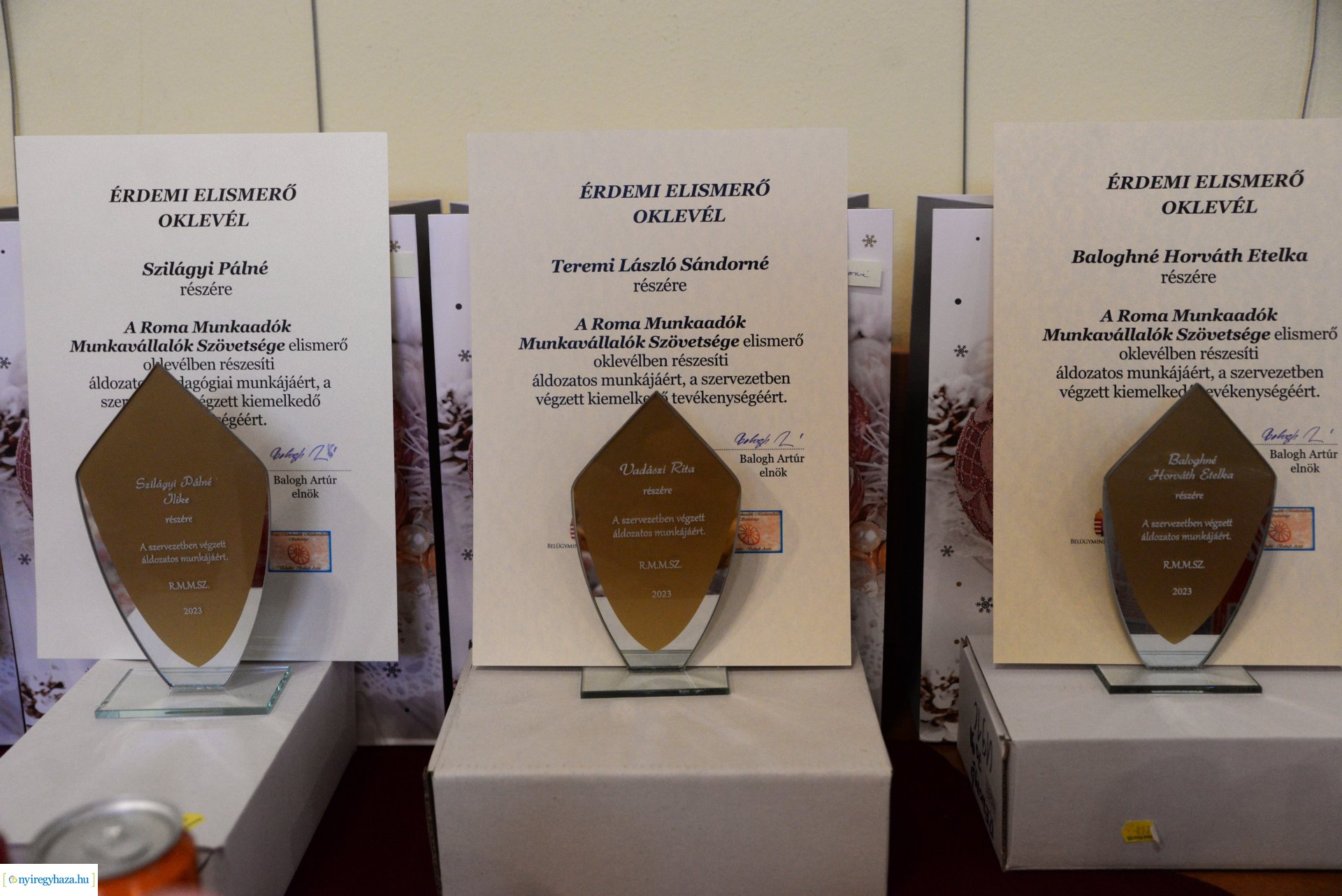 Roma Munkaadók és Munkavállalók Szövetségének díjátadója