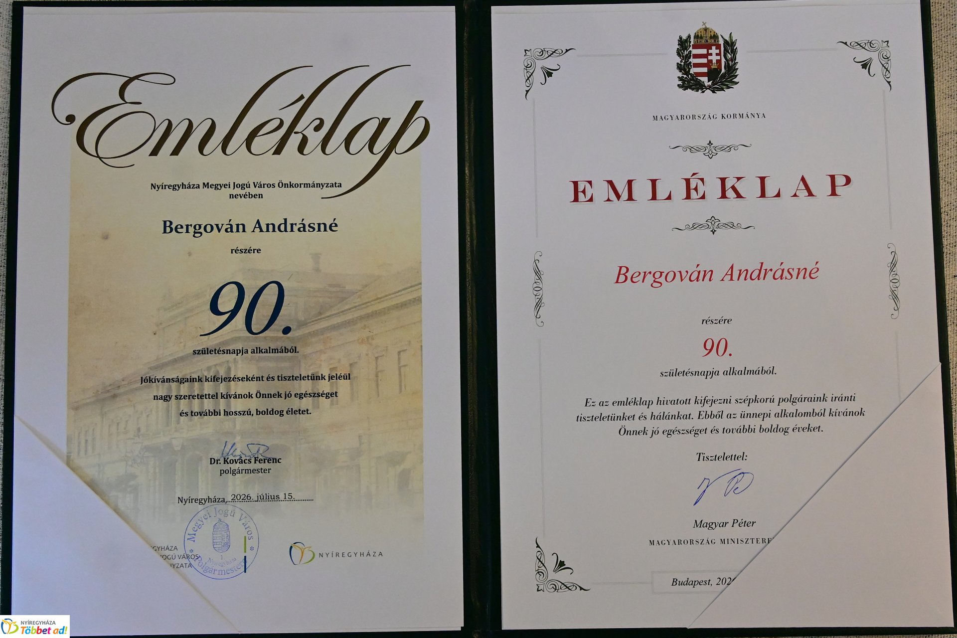 Szépkorú köszöntés - Bergován Andrásné 90 éves 