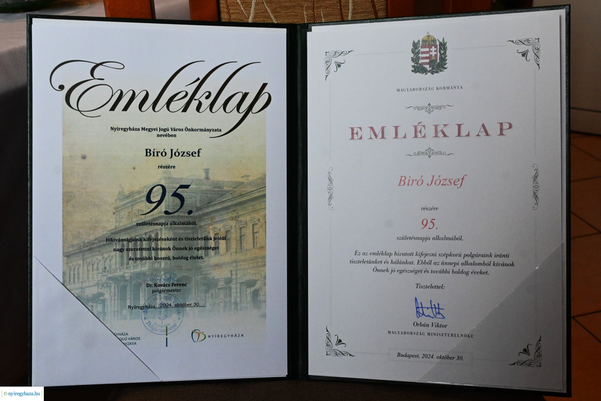 Szépkorú köszöntés - Bíró József 95 éves