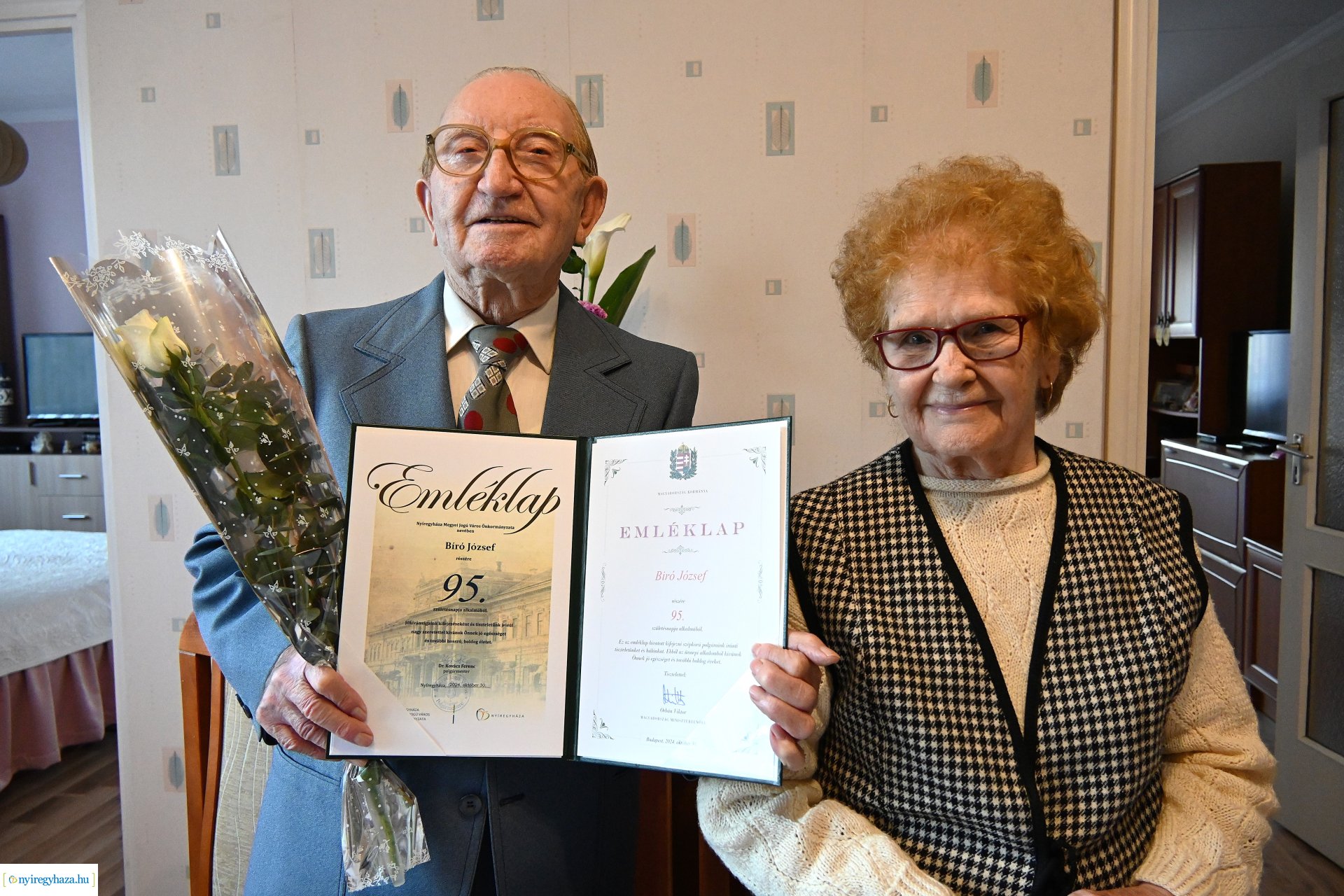 Szépkorú köszöntés - Bíró József 95 éves