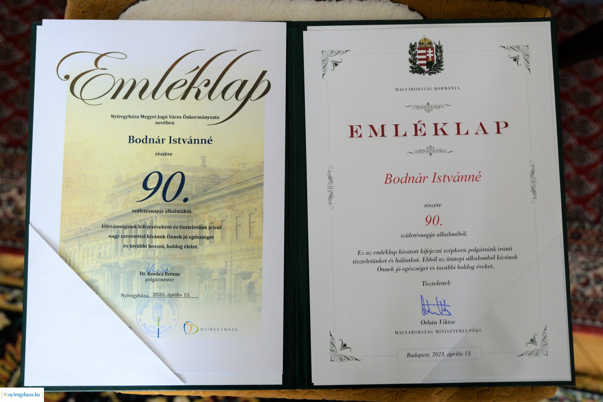 Szépkorú köszöntés - Bodnár Istvánné 90 éves