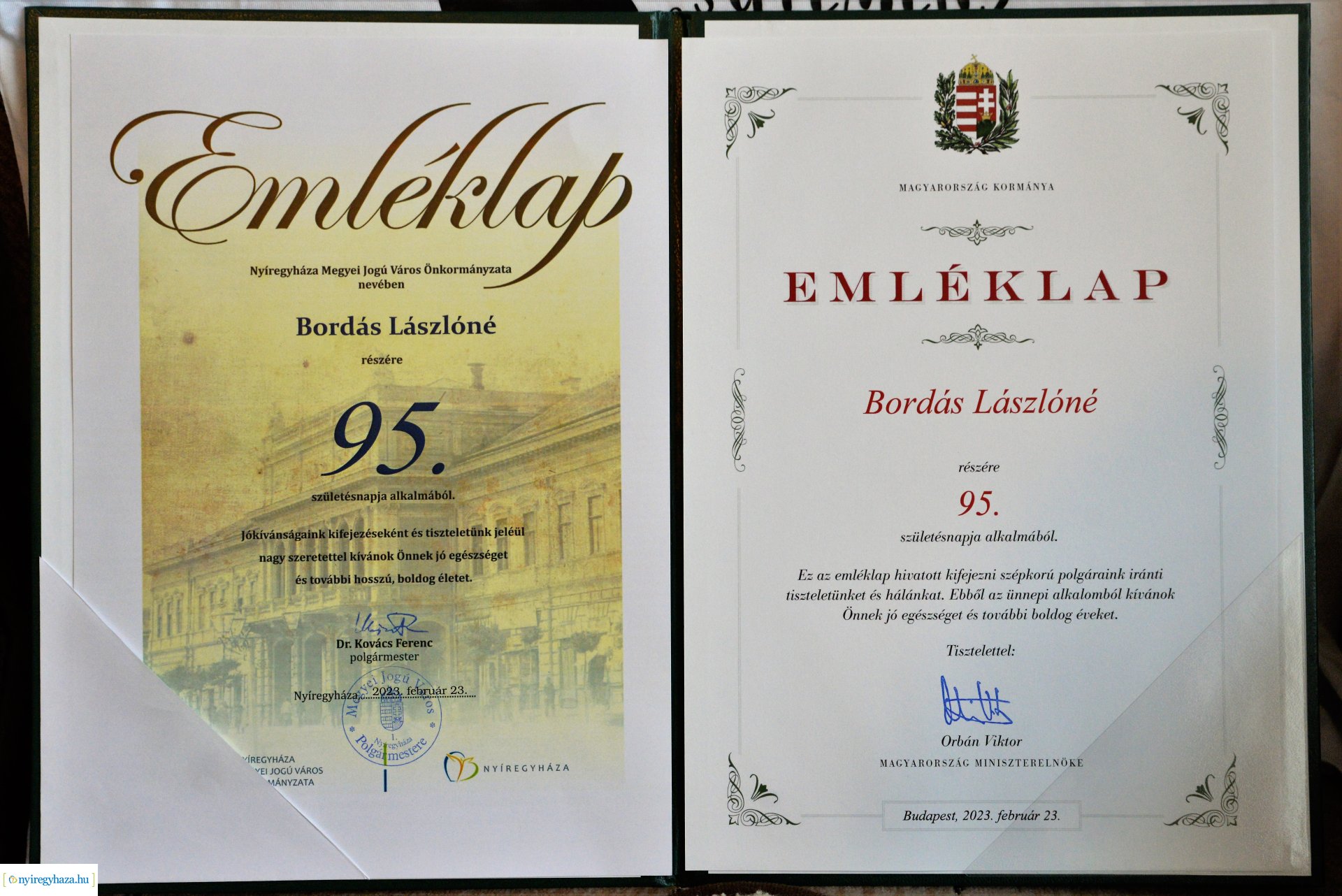 Szépkorú köszöntés- Bordás Lászlóné 95 éves