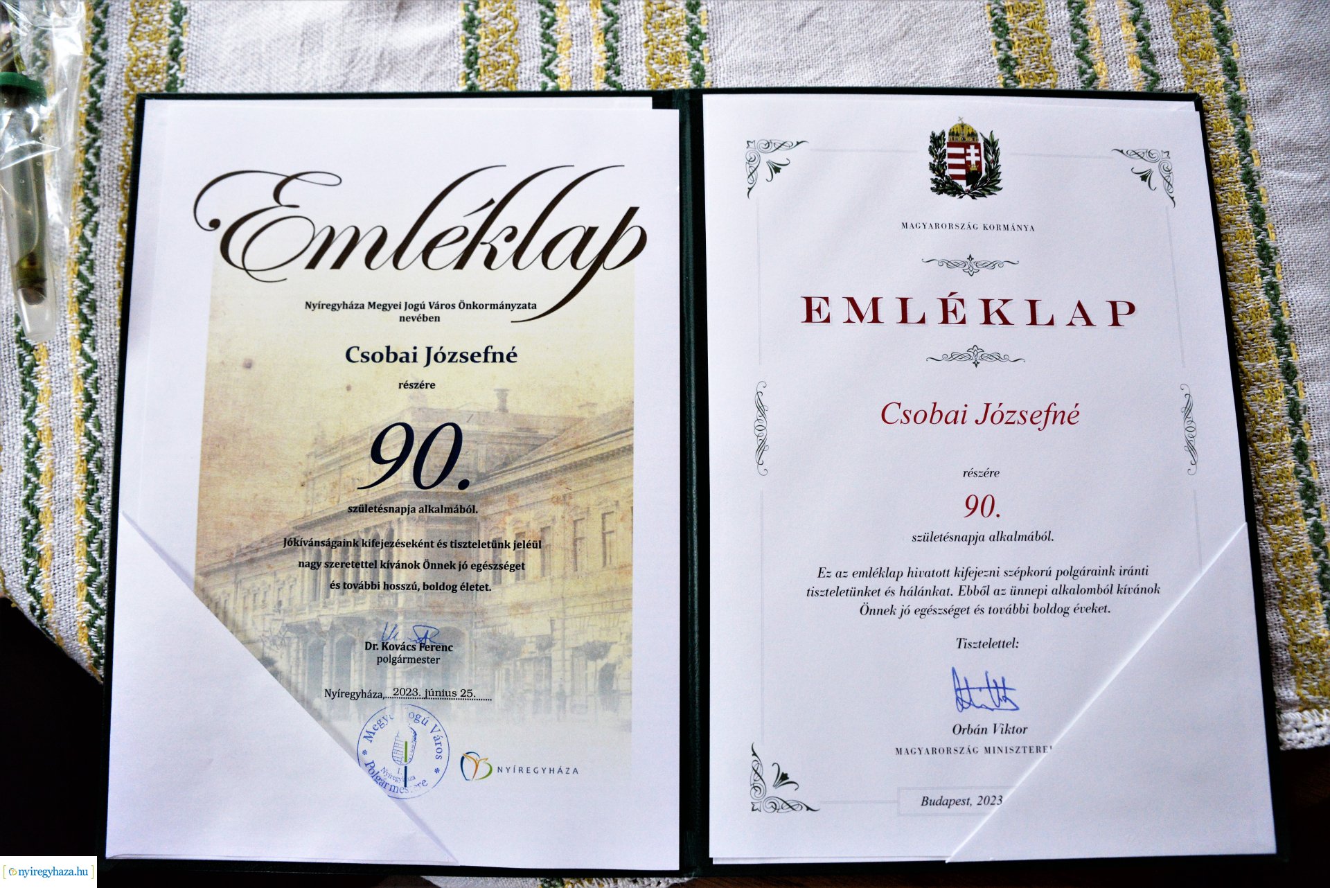 Szépkorú köszöntés - Csobai Józsefné 90 éves