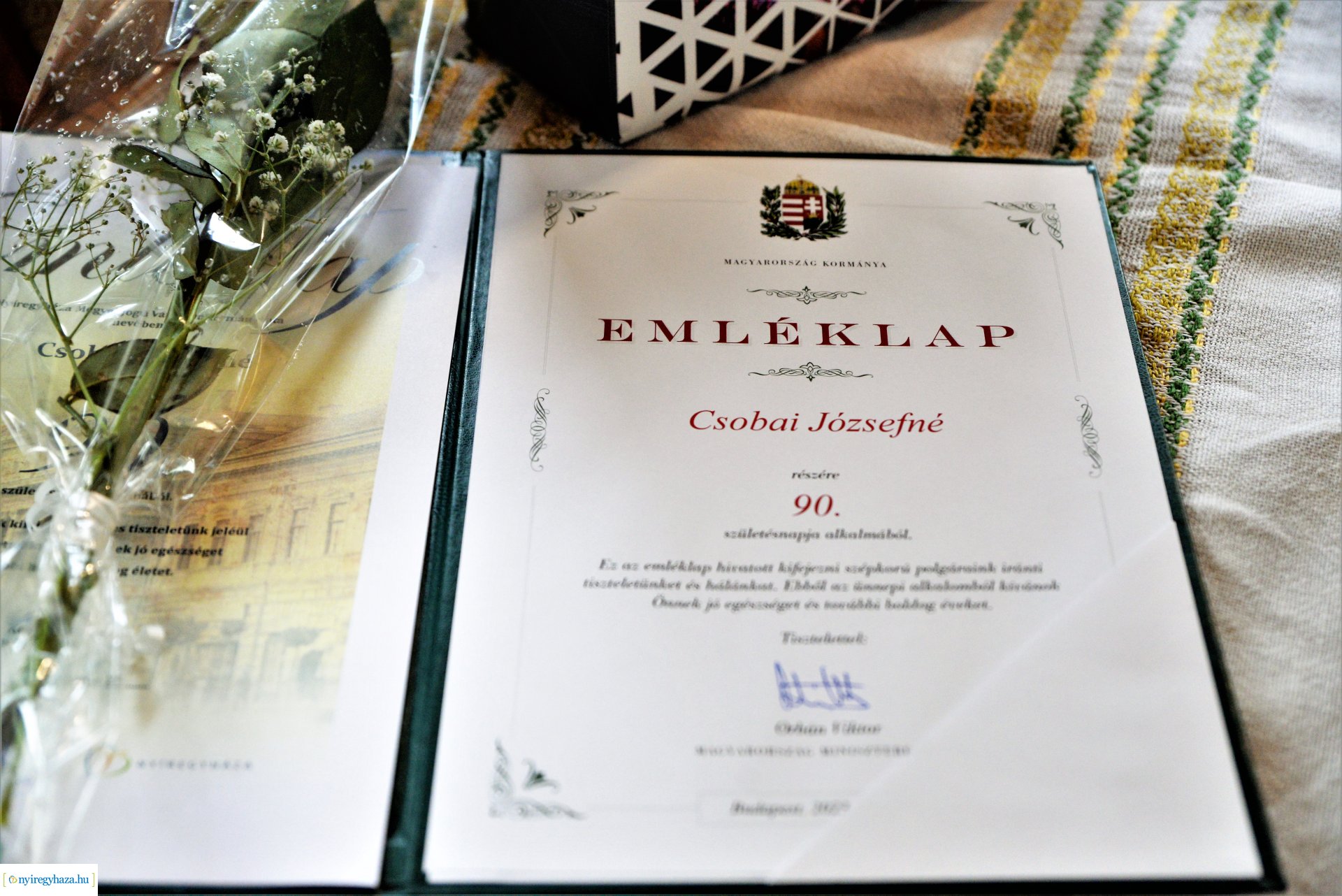 Szépkorú köszöntés - Csobai Józsefné 90 éves