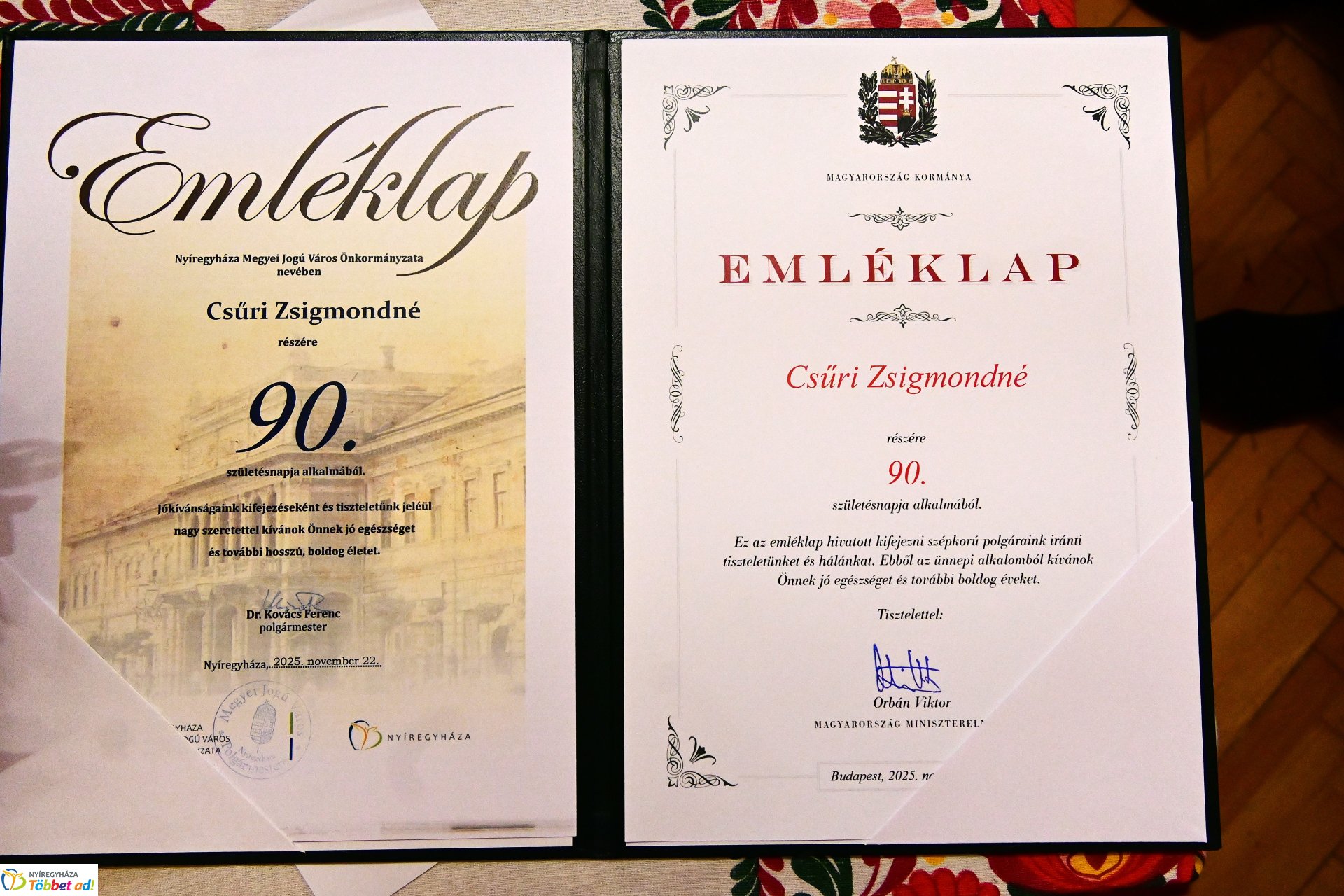 Szépkorú köszöntés - Csűri Zsigmondné 90 éves