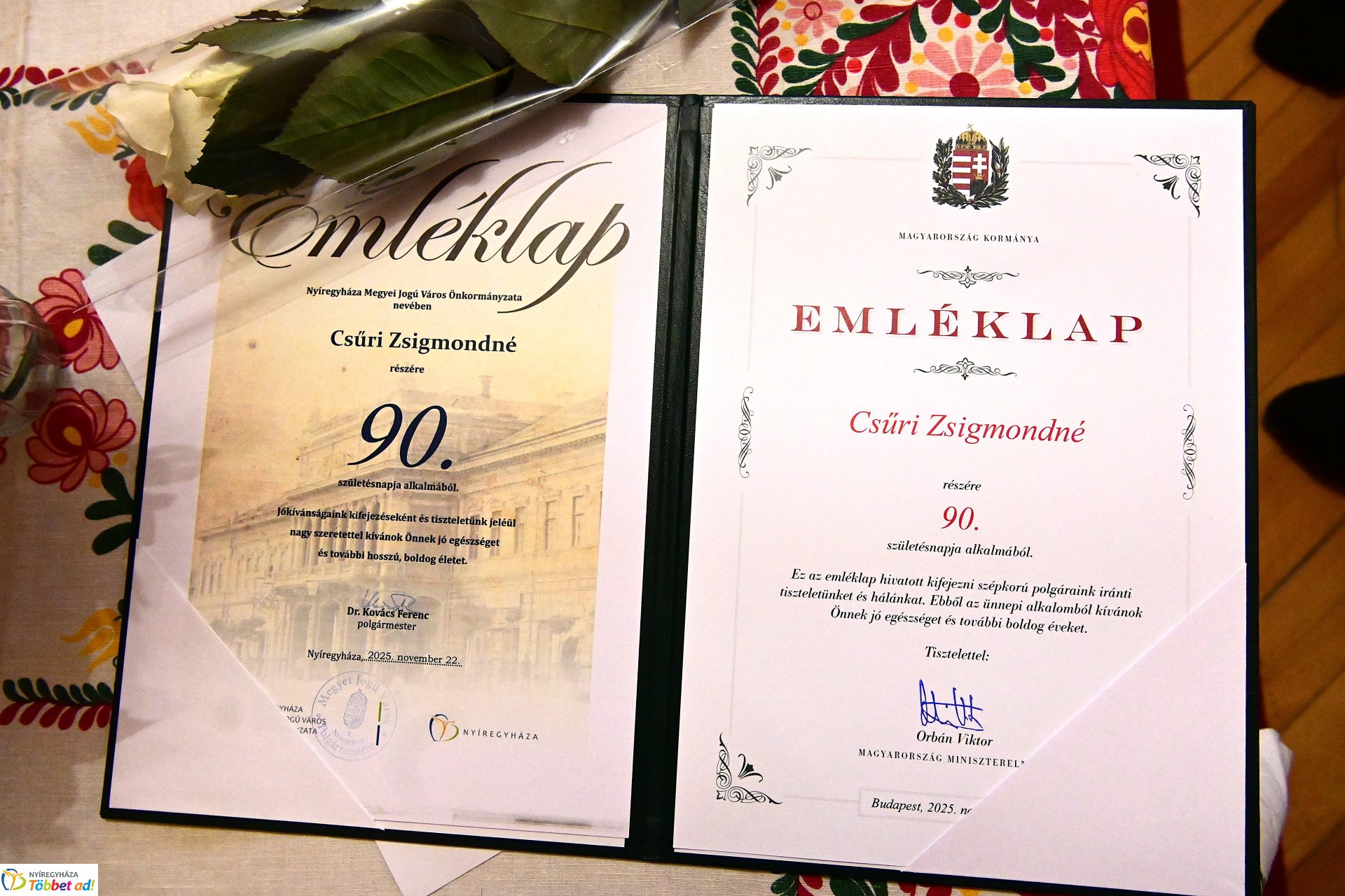 Szépkorú köszöntés - Csűri Zsigmondné 90 éves