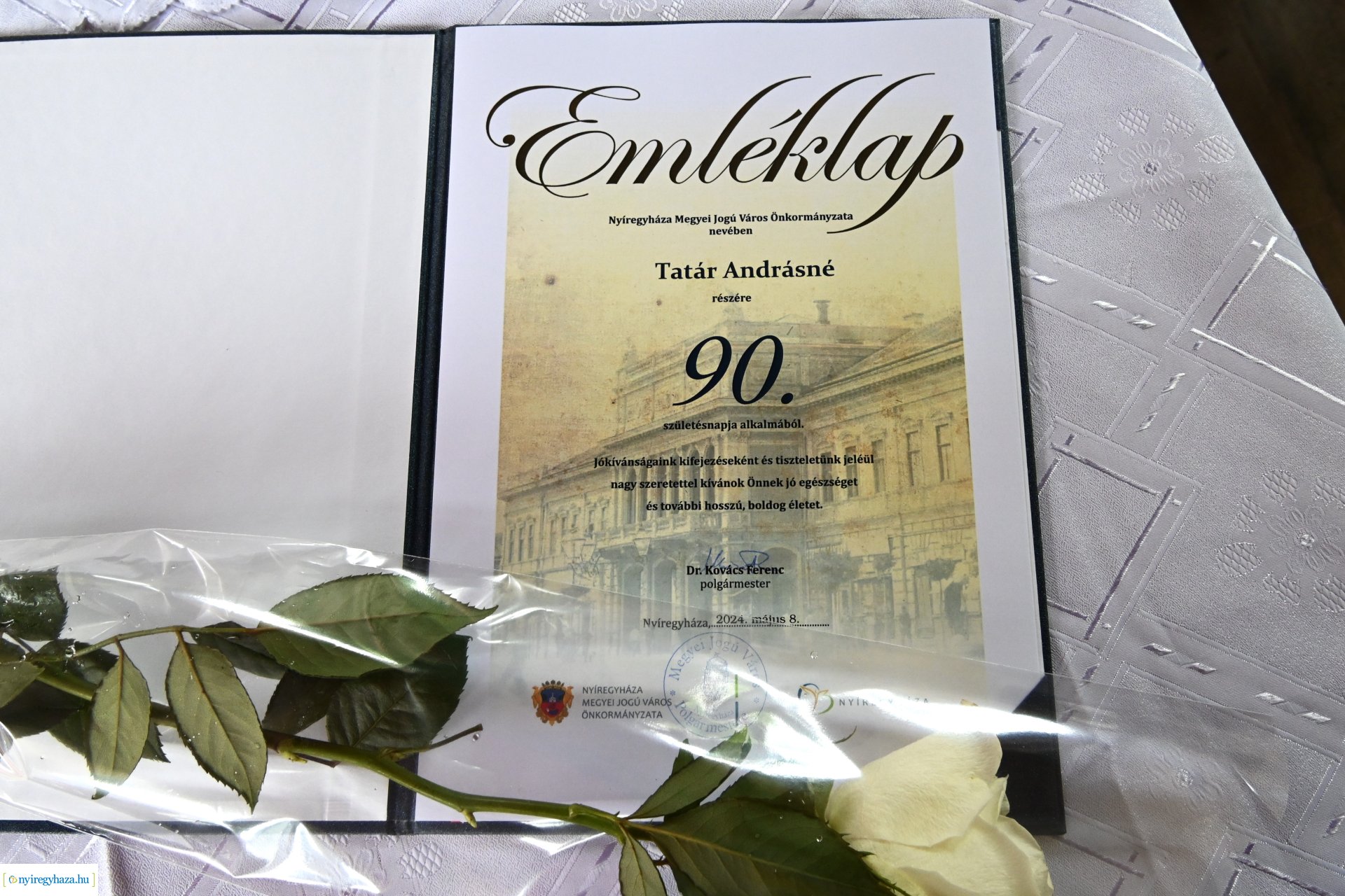 Szépkorú köszöntés Nyírszőlősön - Tatár Andrásné 90 éves