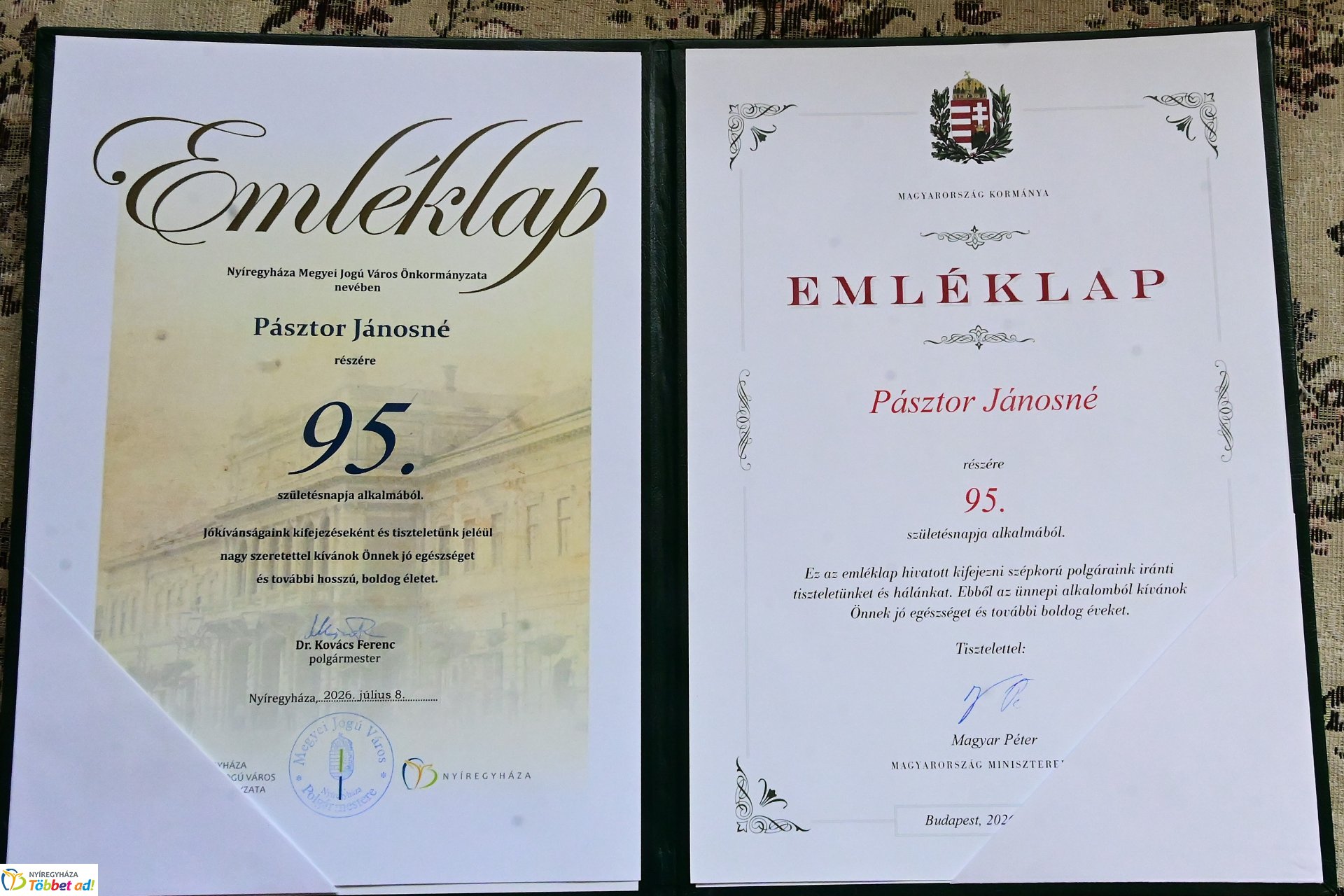 Szépkorú köszöntés - Pásztor Jánosné 95 éves