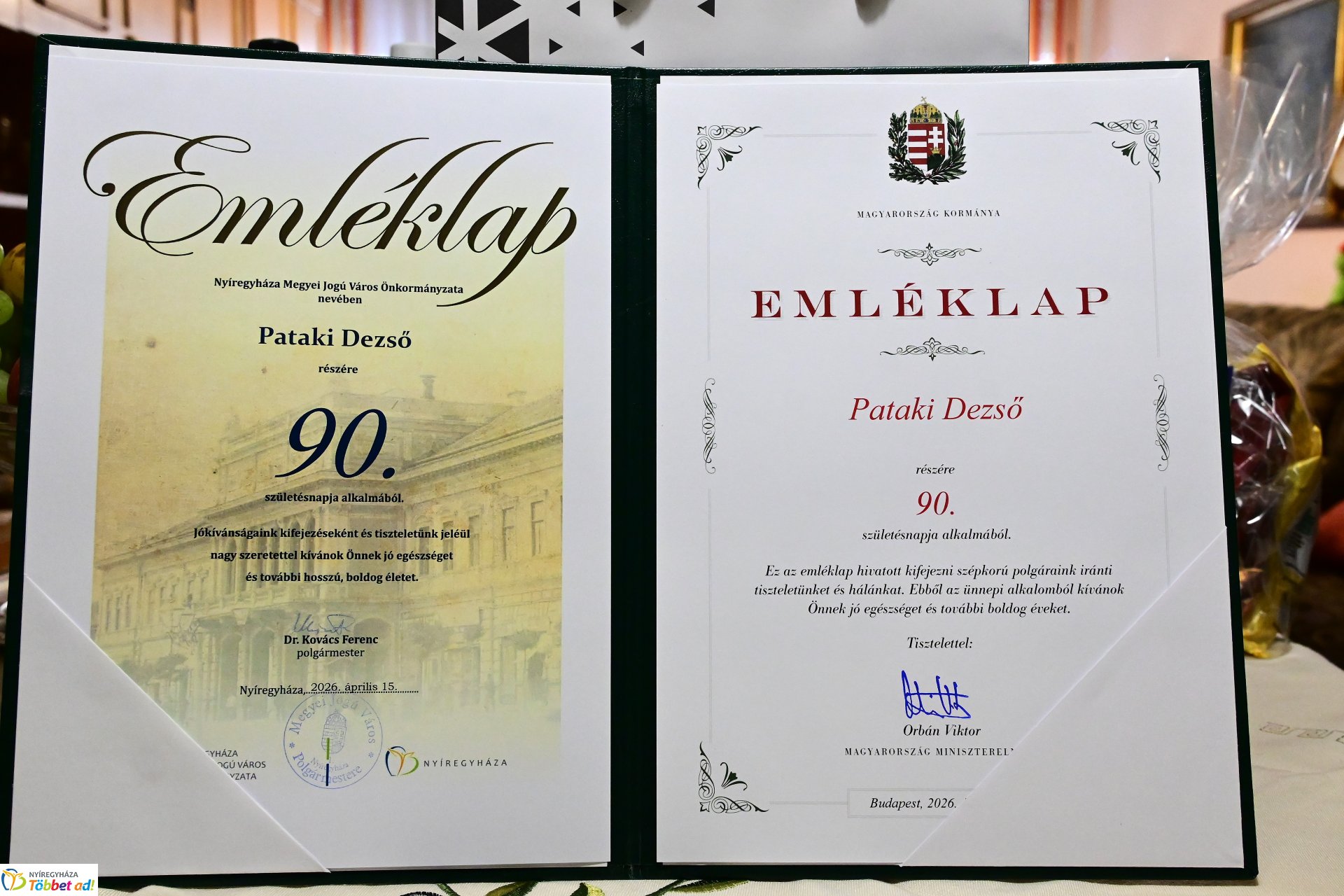 Szépkorú köszöntés - Pataki Dezső 90 éves
