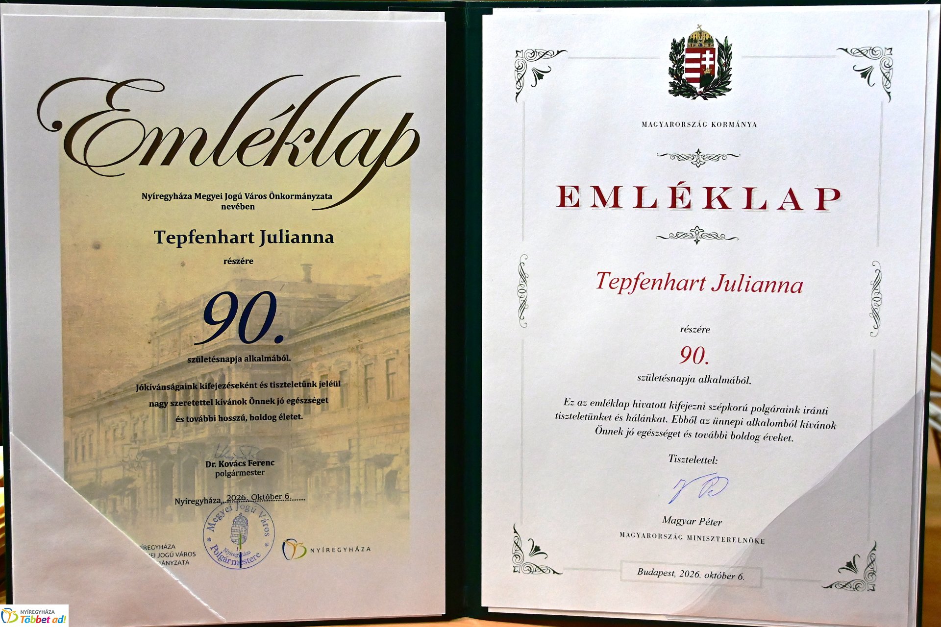 Szépkorú köszöntés - Tepfenhart Julianna 90 éves