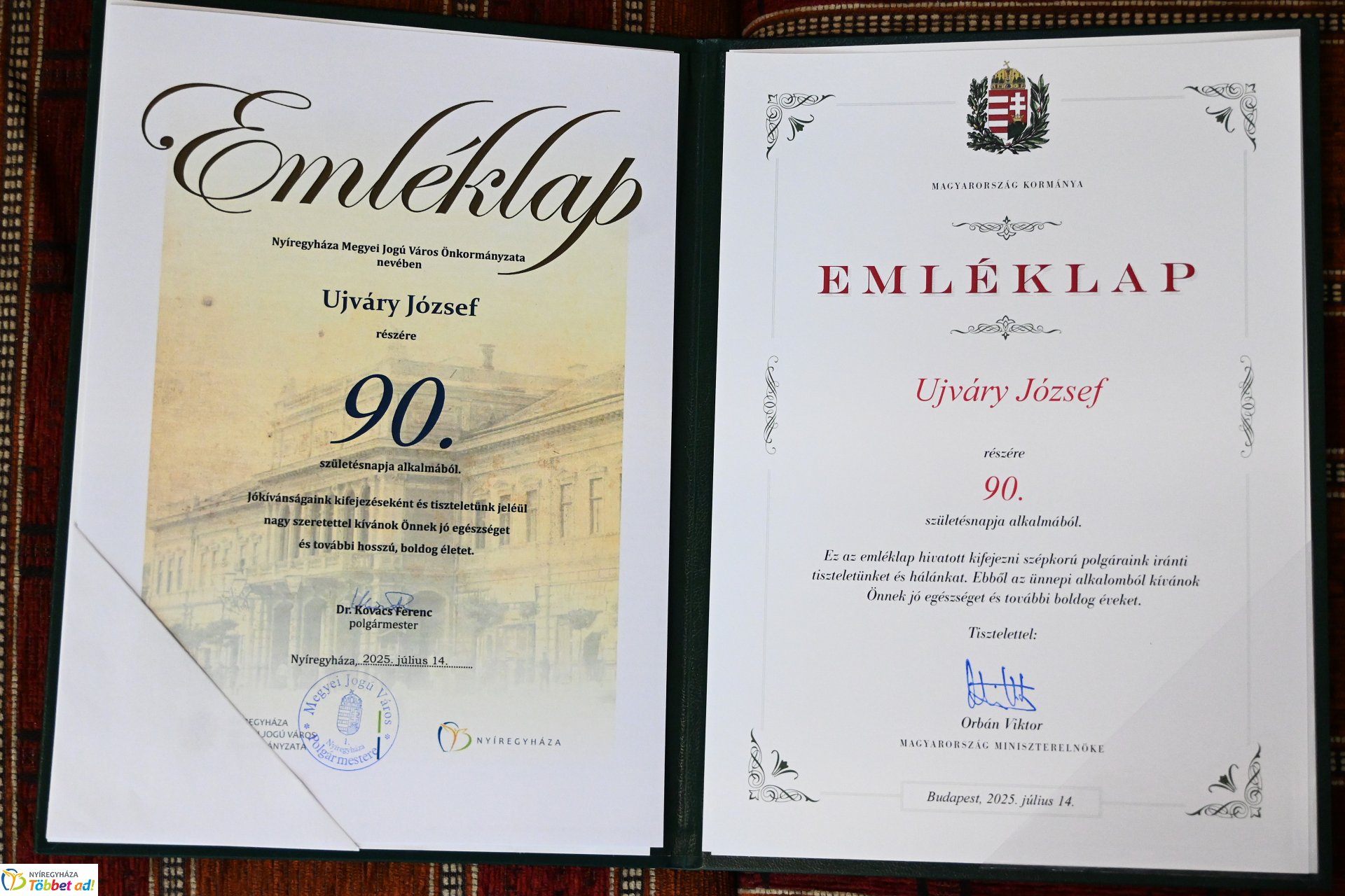 Szépkorú köszöntés - Újváry József 90 éves