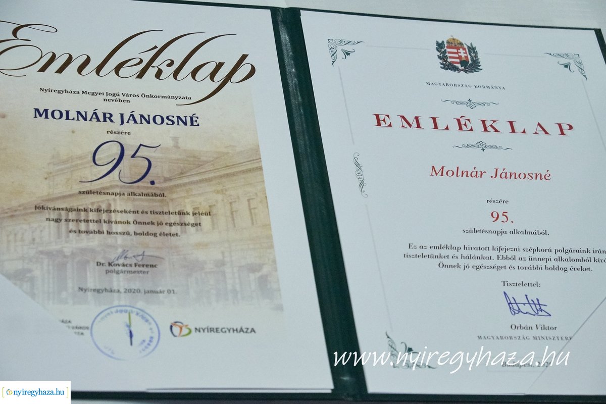 Szépkorú köszöntése Molnár Jánosné
