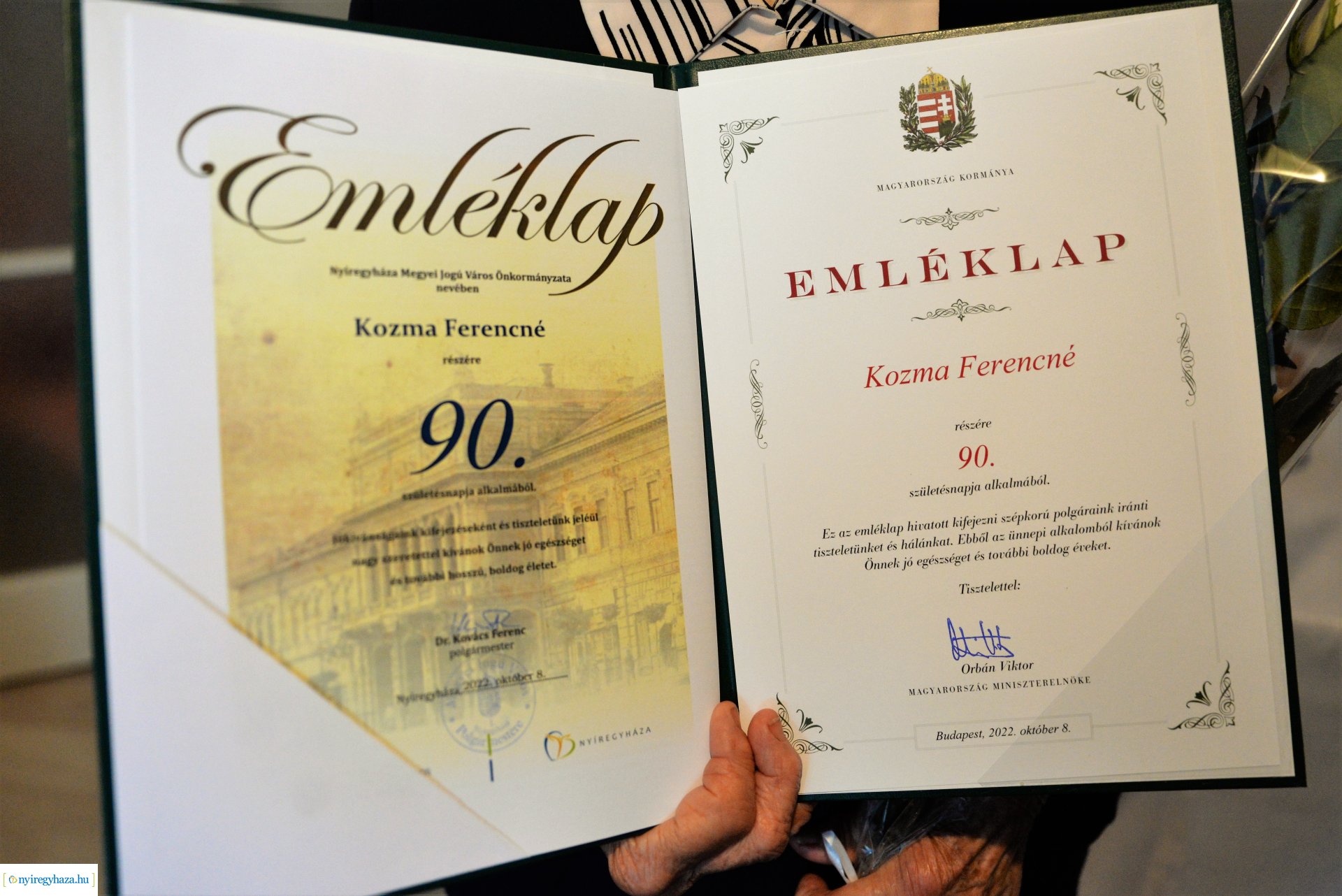 Szépkorú Kozma Ferencné köszöntése