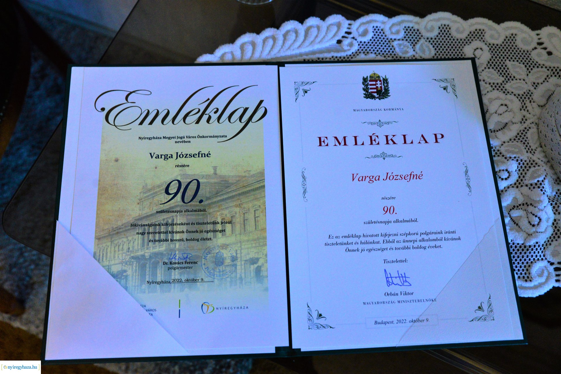 Szépkorú Varga Józsefné köszöntése