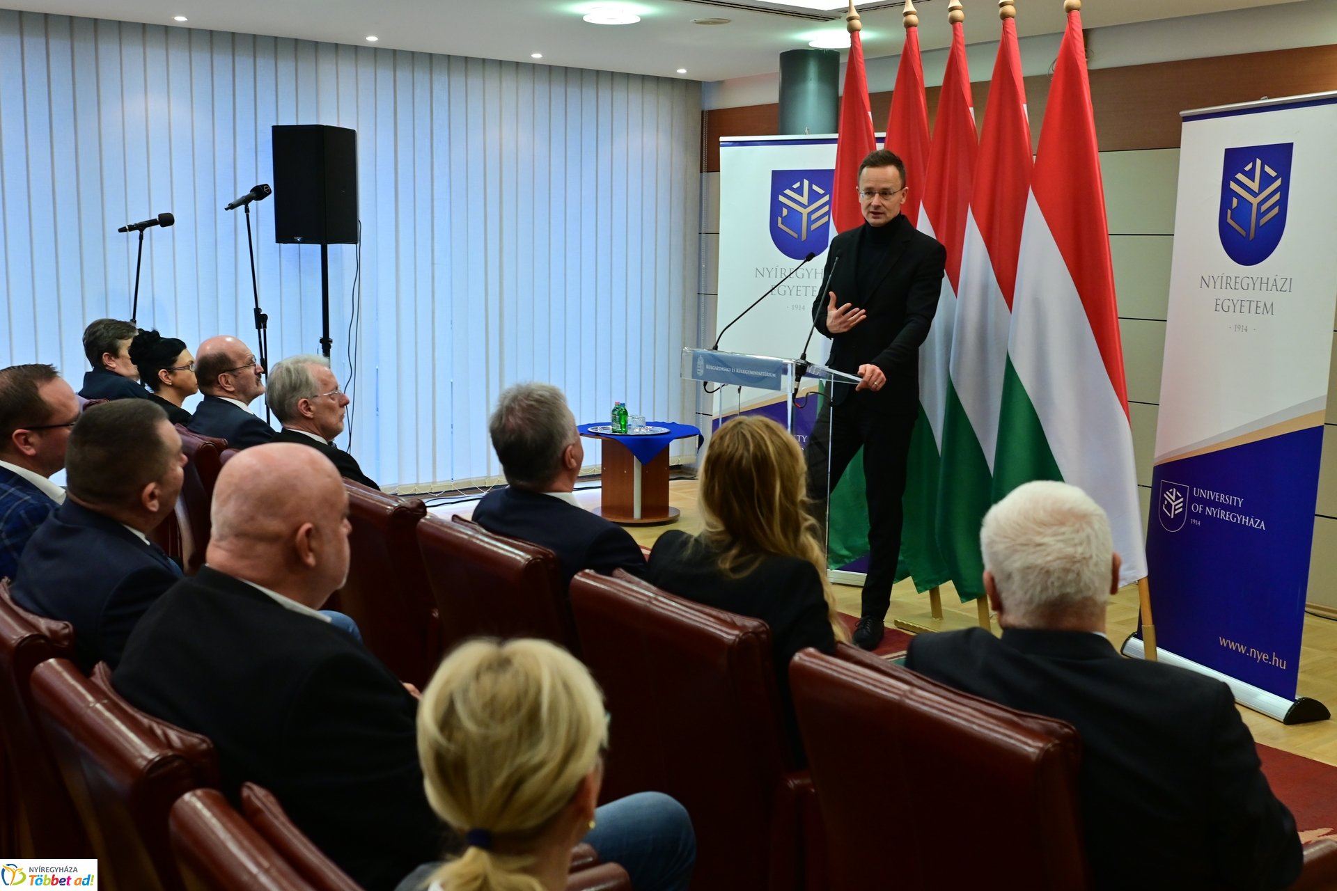 Szijjártó Péter előadása a Nyíregyházi Egyetemen 2024