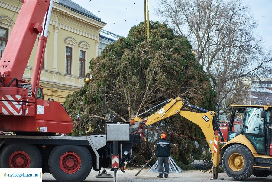 Újra a helyén a karácsonyfa