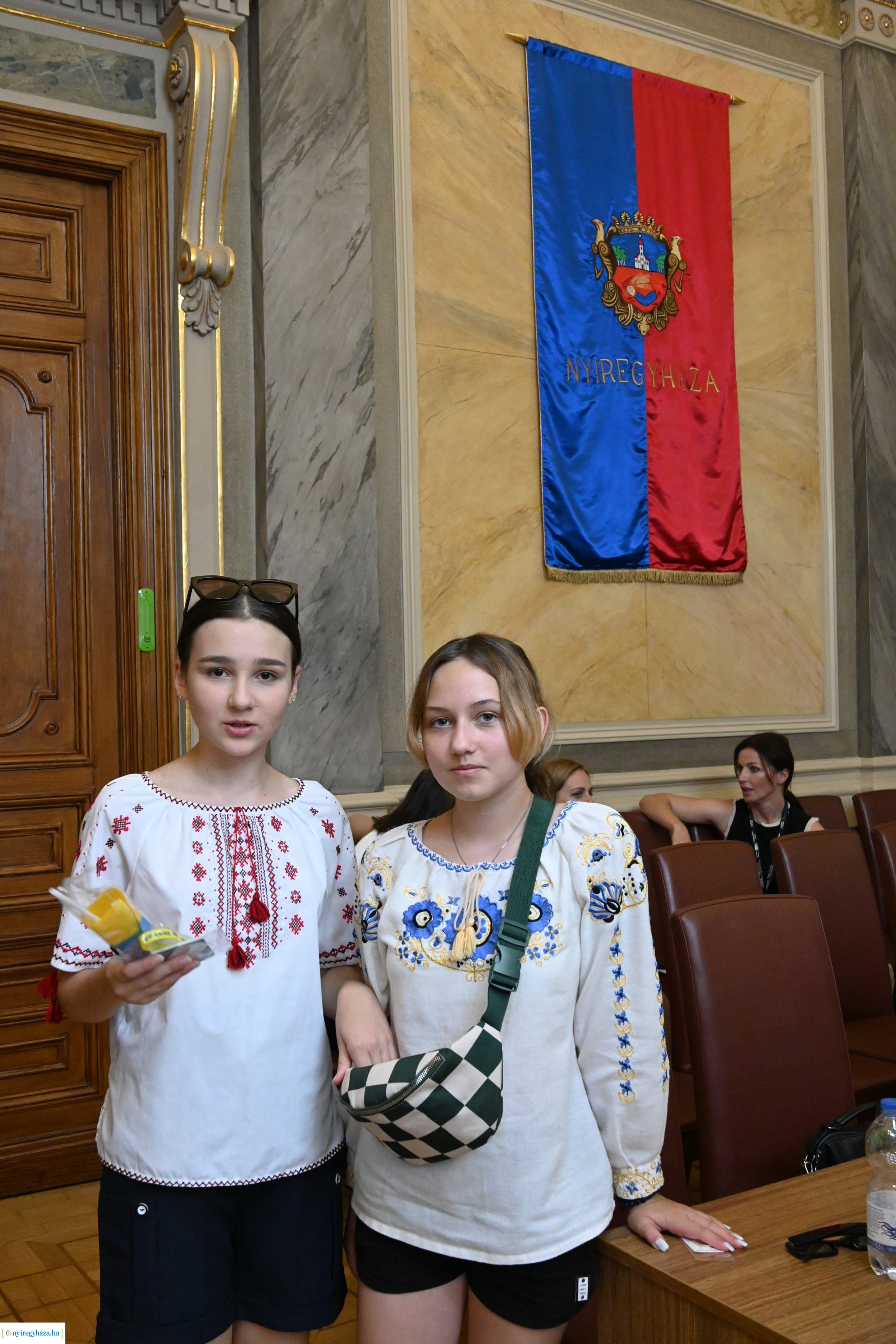 Ukrán gyerekek köszöntése a Városházán