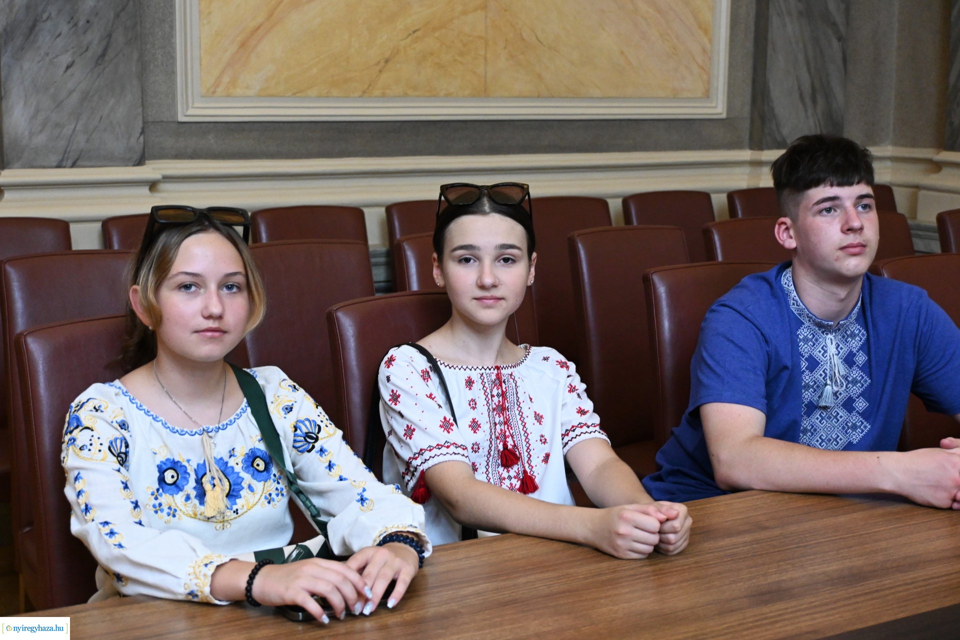 Ukrán gyerekek köszöntése a Városházán