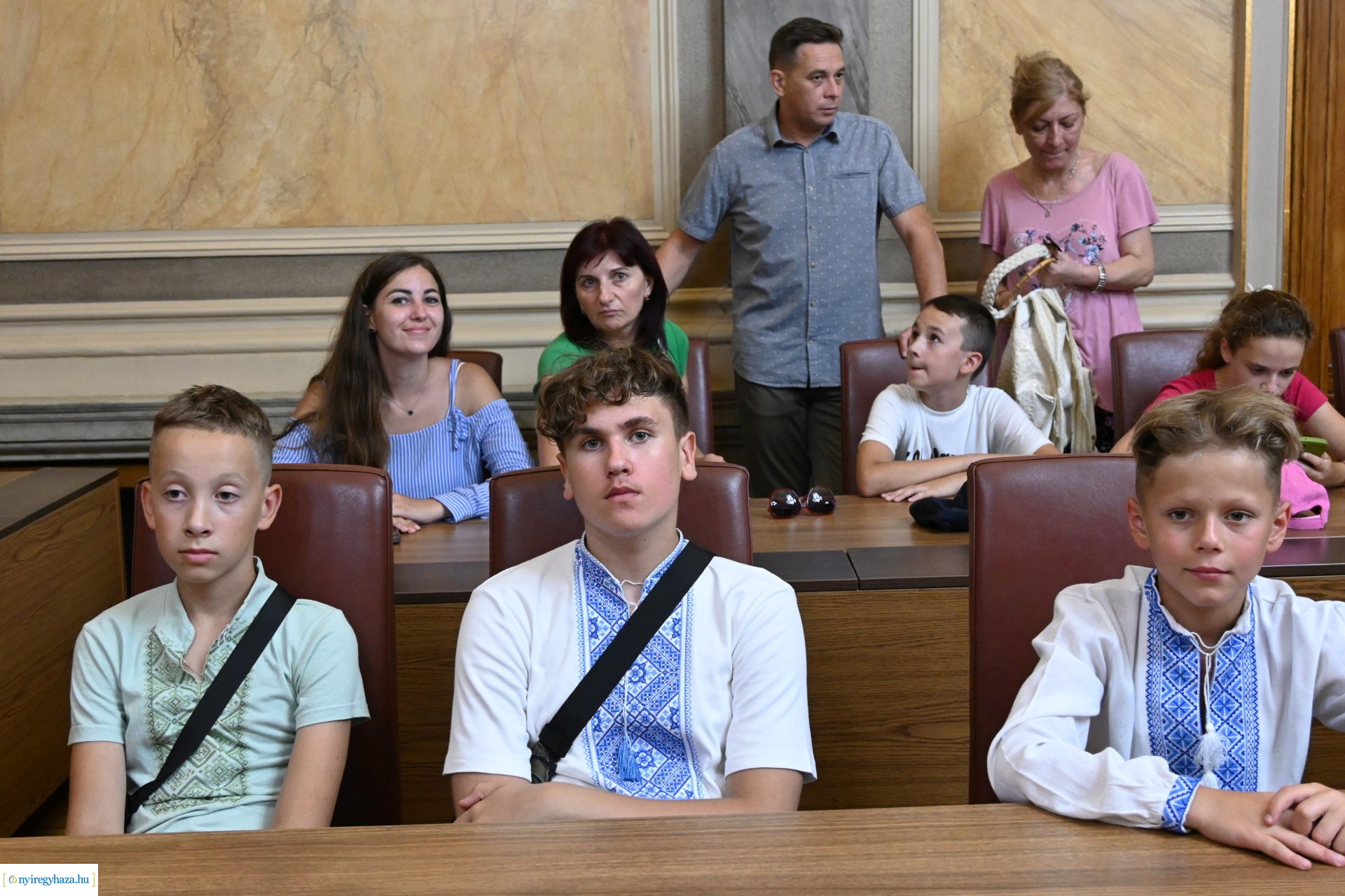 Ukrán gyerekek köszöntése a Városházán