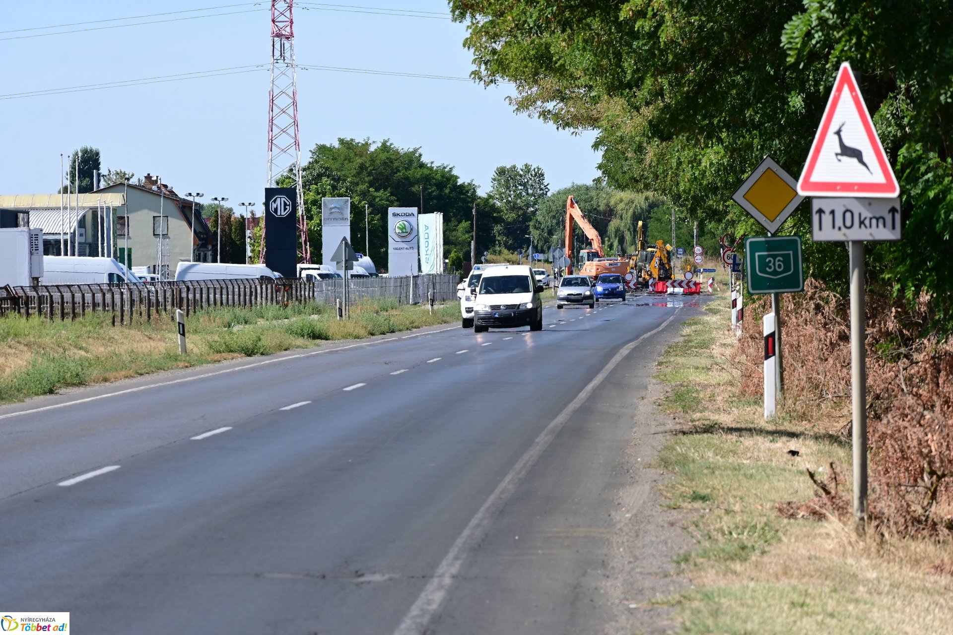 Útlezárás a 36-os főúton