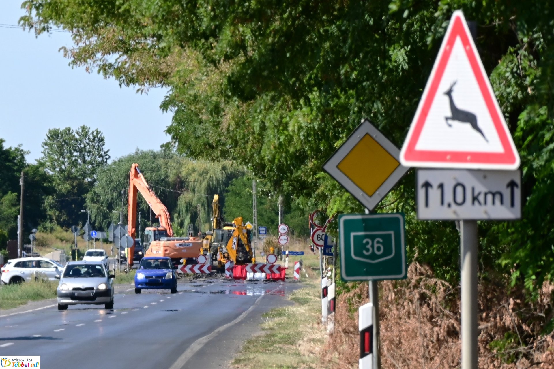 Útlezárás a 36-os főúton