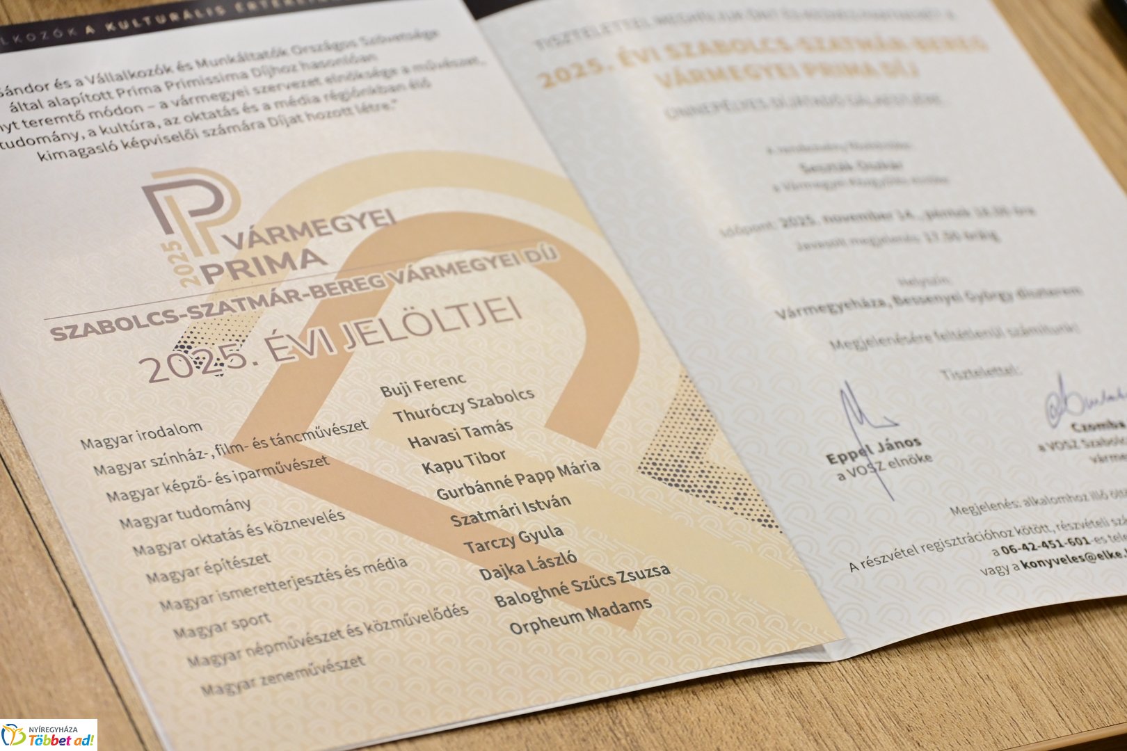 Vármegyei Príma 2025 sajtótájékoztató