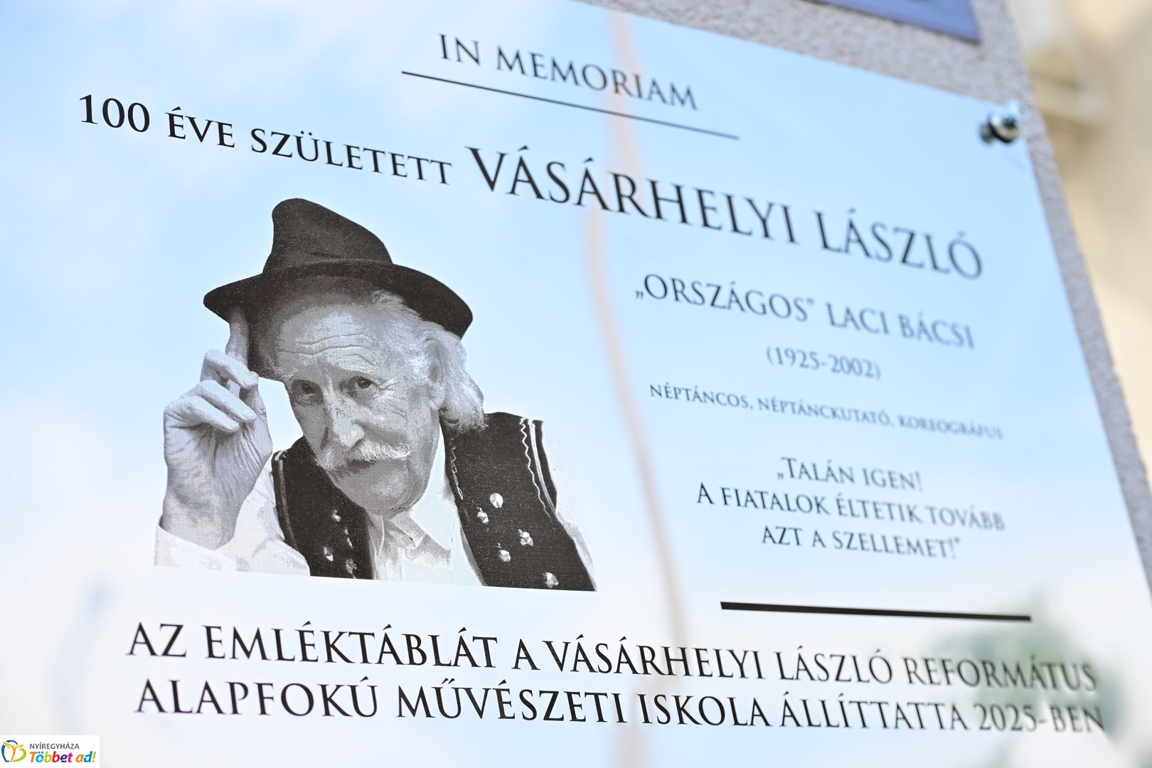 Vásárhelyi László emléktábla avató 2025 szeptemberében