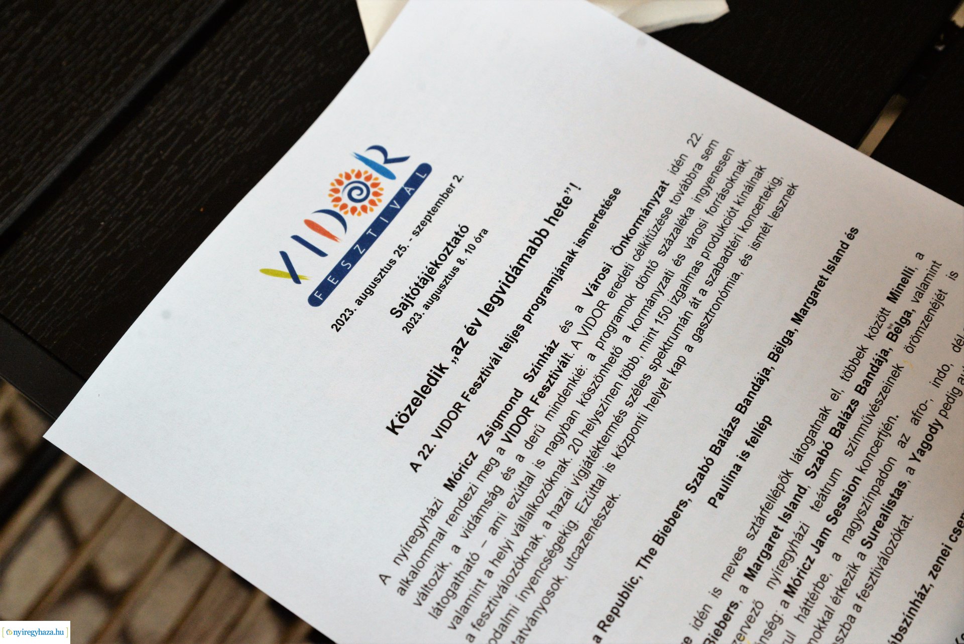 VIDOR Fesztivál sajtótájékoztató 2023