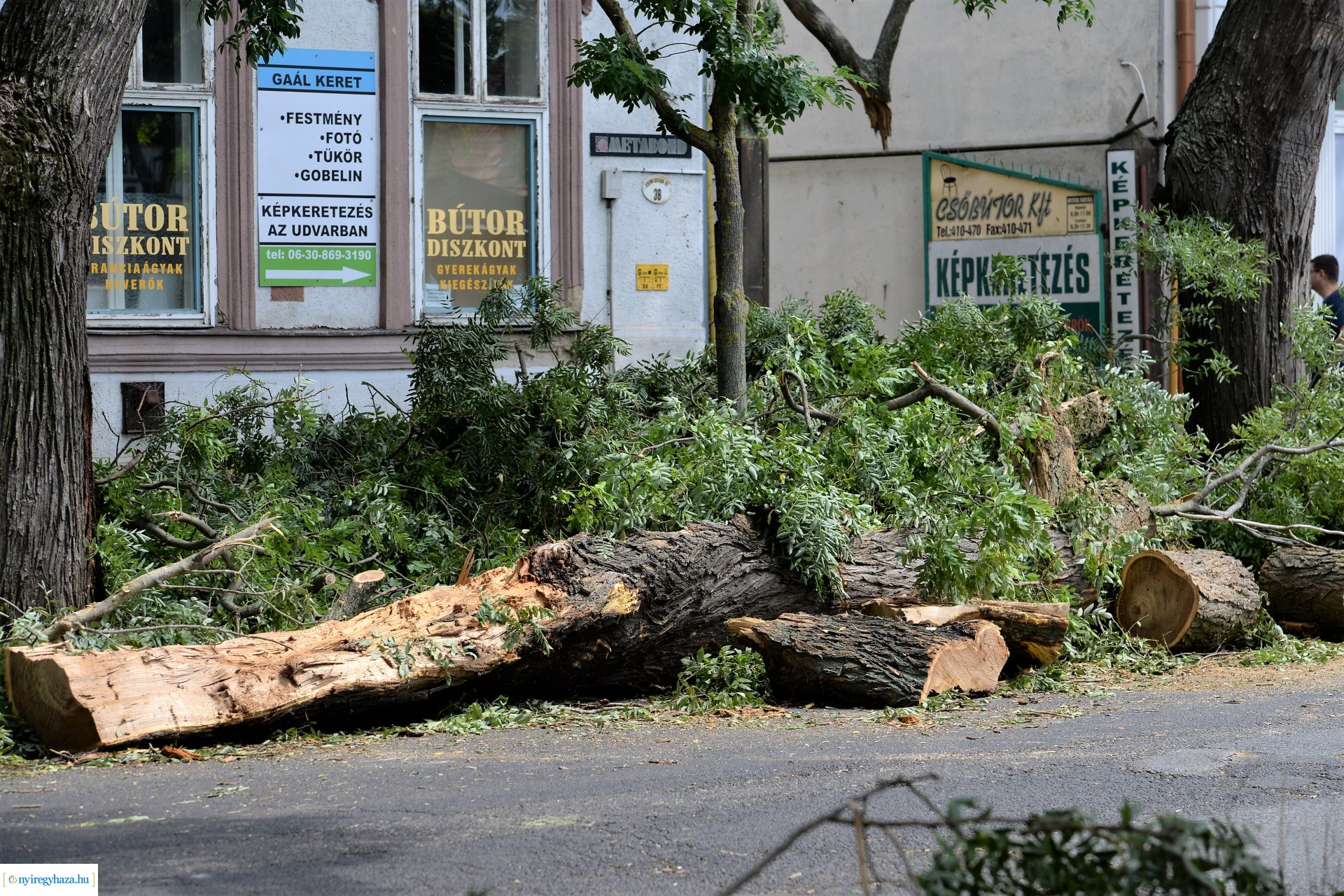   Viharkár eltakarítás a  Szent István utcán