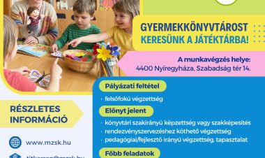 Gyermekkönyvtárost keres a Móricz Zsigmond Könyvtár – Szeptember végéig várják a jelentkezőket