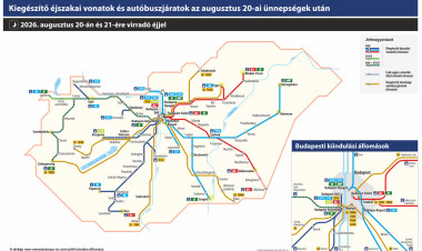Éjszakai mentesítő járatok, meghosszabbított útvonal augusztus 20-án