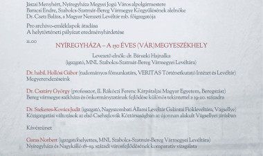 Meghívó a 33. Szabolcs-szatmár-beregi Nemzetközi Levéltári Napra