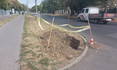 A közvilágítási oszlopok hibáit javítják a Sóstói úton