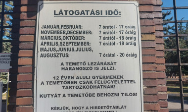 Új nyitvatartási rend lép életbe az Északi temetőben
