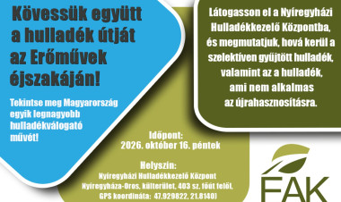 Erőművek Éjszakája – A Nyíregyházi Hulladékkezelő Központ is megnyitja kapuit