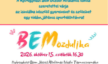 Játékos sportdélutánra várják a leendő elsősöket a Bem Iskolában