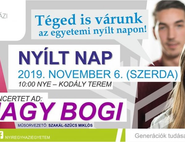 Nyílt nap lesz a Nyíregyházi Egyetemen - Színes programokkal várják az érdeklődőket