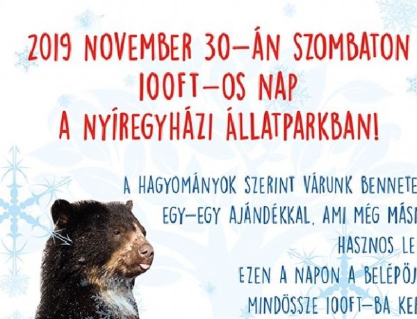  A Nyíregyházi Állatpark idén is megrendezi a 100Ft-os napot