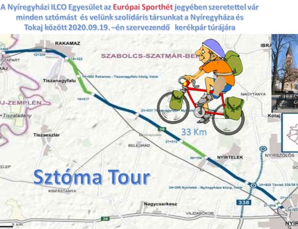 Nyíregyháza-Tokaj-Nyíregyháza kerékpártúra – „Sztóma-Tour” az Európai Sporthét keretében