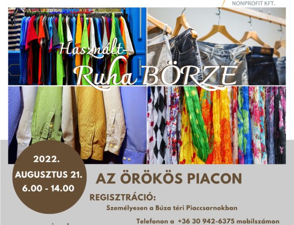 Használt ruha börze augusztus 21-én az Örökös Piacon