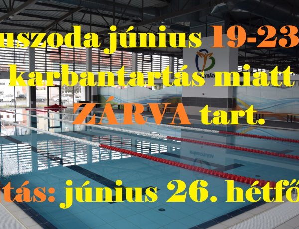 Karbantartás - A héten zárva van az uszoda