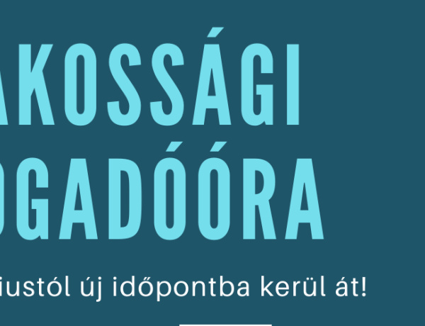 Ágoston Ildikó fogadóórát tart                   