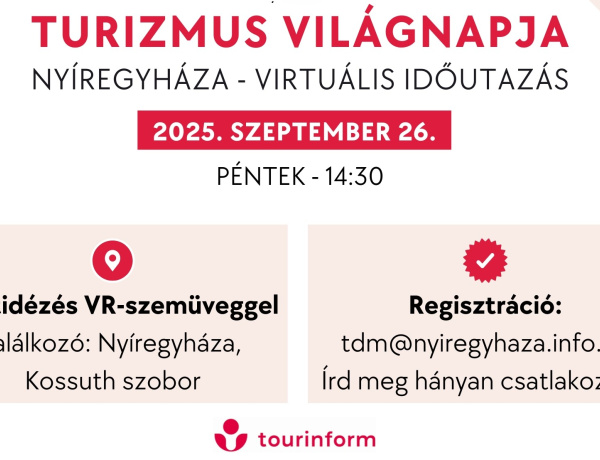 A Turizmus Világnapja - templomtúrával egybekötött VR bemutatót szervez a nyíregyházi Tourinform