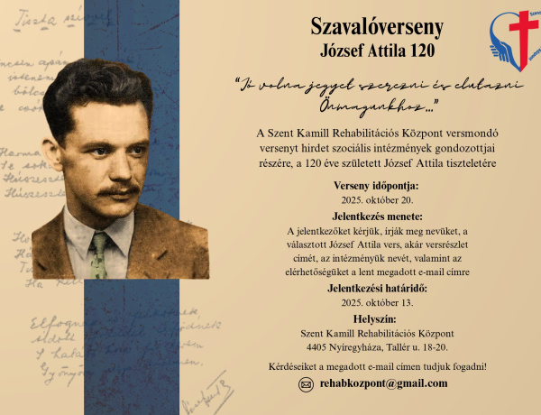 Versmondó verseny a Szent Kamill Központban - József Attilára emlékeznek szociális intézmények gondozottjai