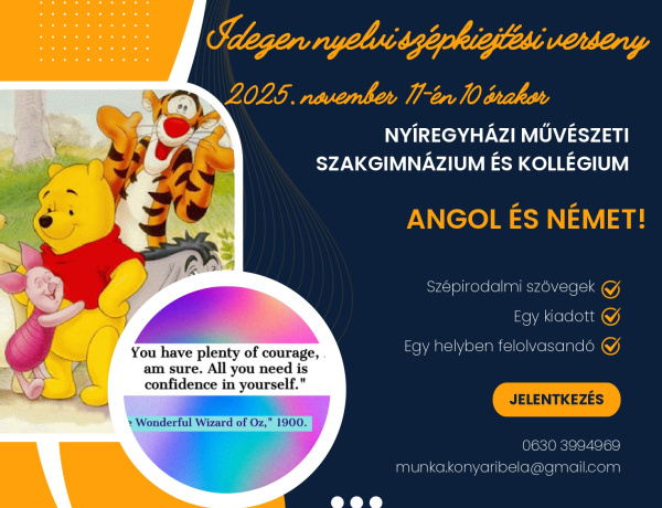 Angol és német versenyre hív a Művészeti