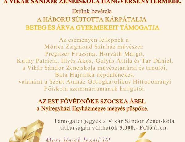 Jónak lenni jó Nyíregyházán is:  jótékonysági koncerttel támogatják  Kárpátalját